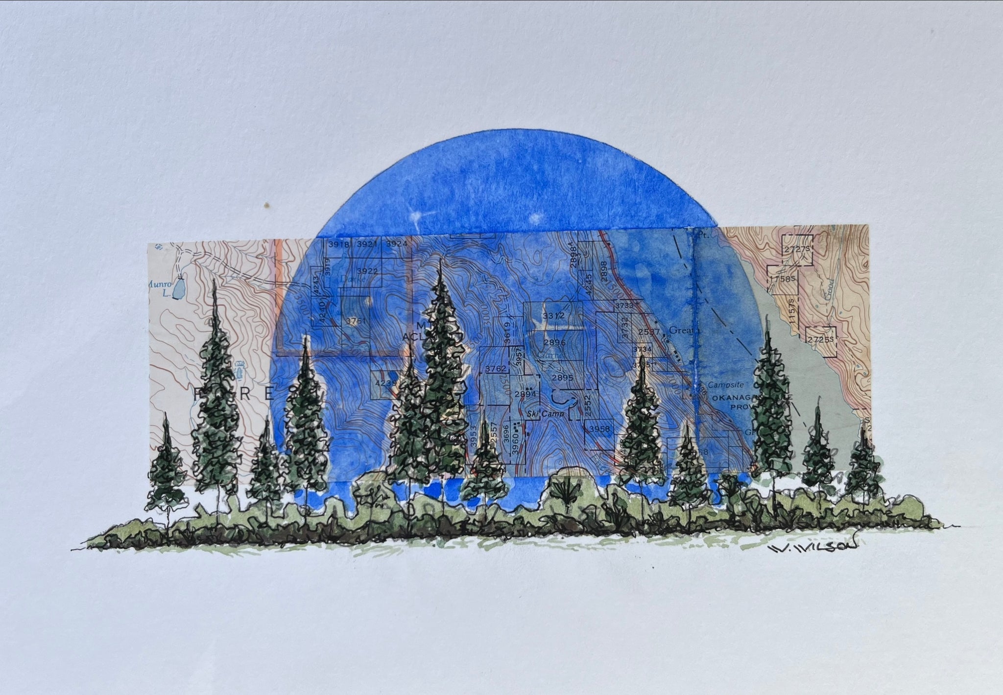Topographic Map Art - GREATA RANCH, BC