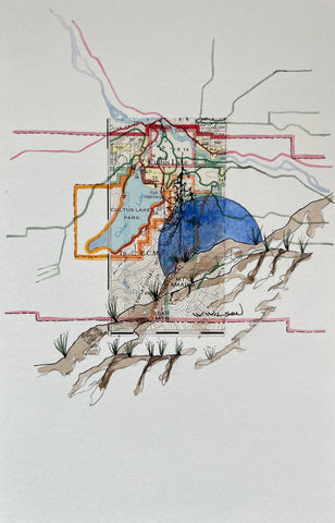 Topographic Map Art - Cultus Lake Park
