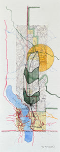 Topographic Map Art - Feather and Moon - OSOYOOS