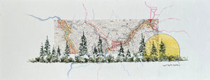 Topographic Map Art - KELLY LAKE