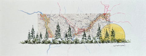 Topographic Map Art - KELLY LAKE