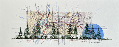 Topographic Map Art - Heffley Creek