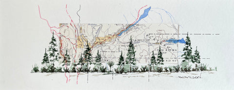 Topographic Map Art - Loon Creek area