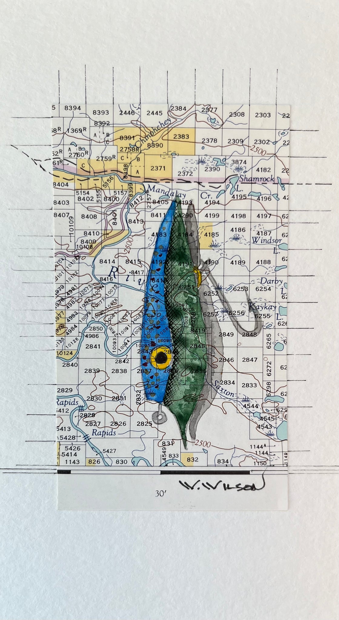 Topographic Map Art - Vintage Fishing Plug - MANDALAY CREEK