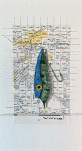 Topographic Map Art - Vintage Fishing Plug - MANDALAY CREEK