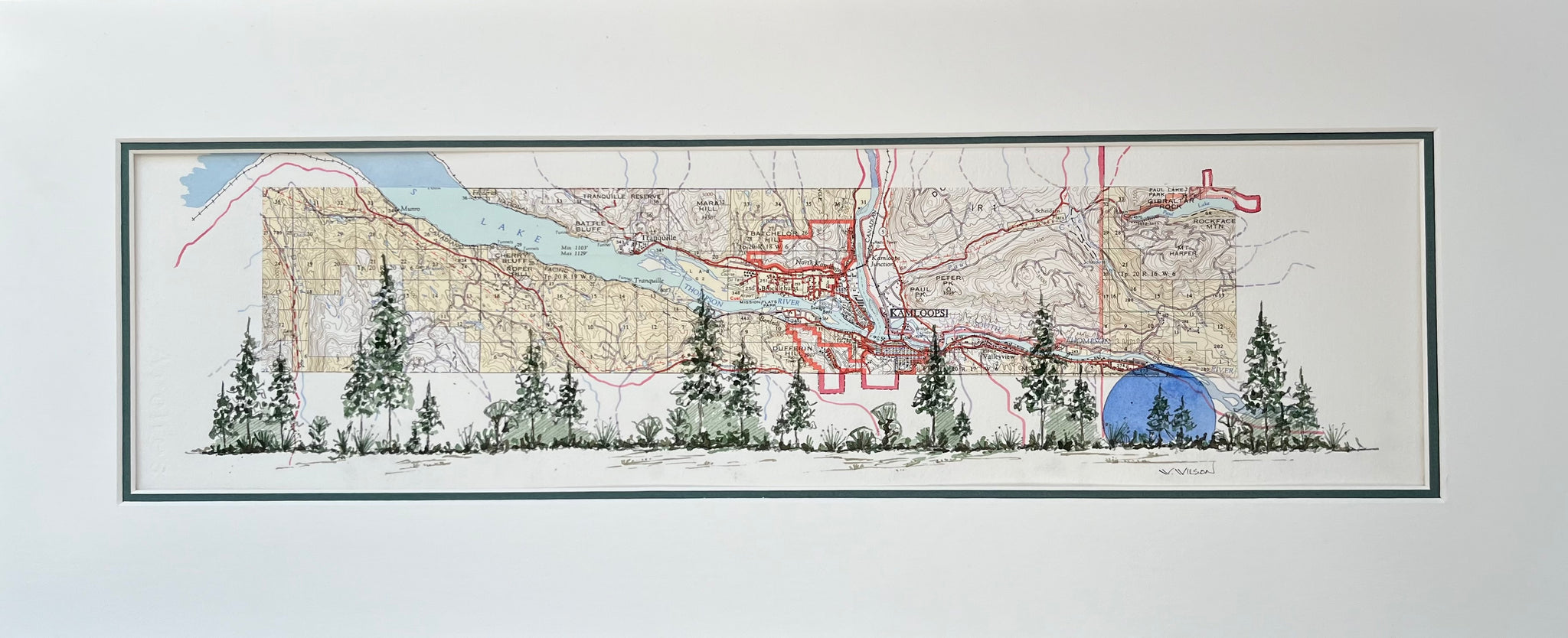 Topographic Map Art - KAMLOOPS, B.C.
