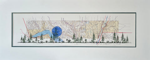 Topographic Map Art - Kamloops Lake, B. C.