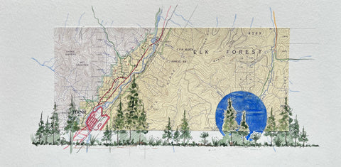 Topographic Map Art - Fernie, BC
