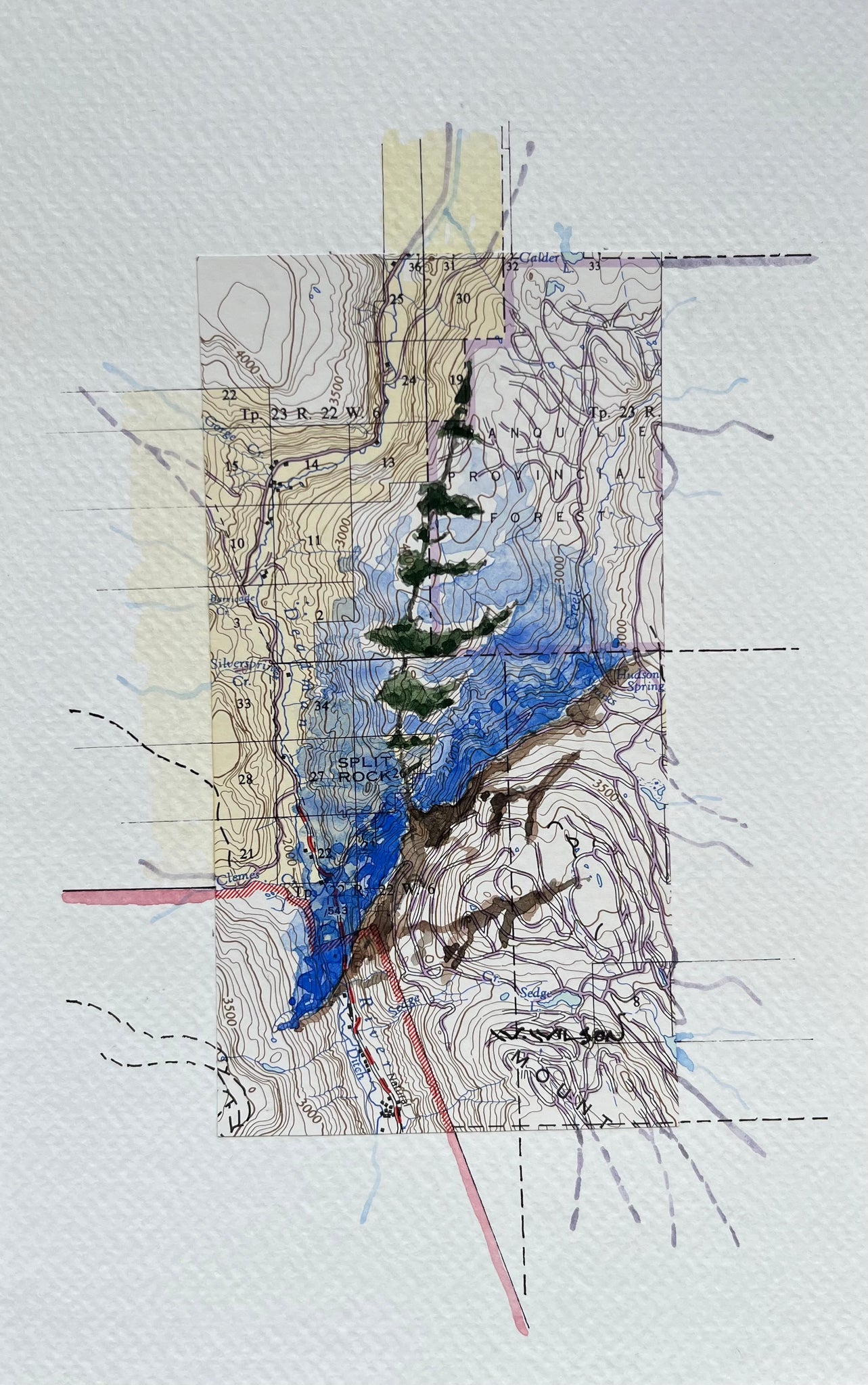 Topographic Map Art - SPLIT ROCK