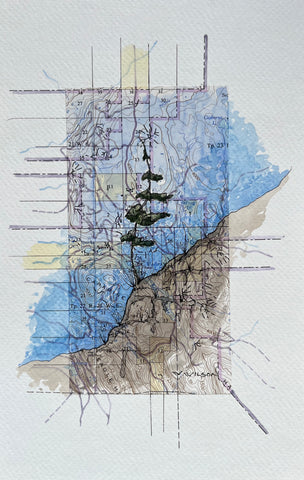 Topographic Map Art - SPARK LAKE