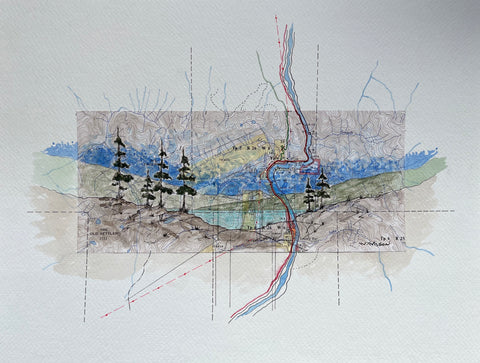Topographic Map Art - YALE, BC