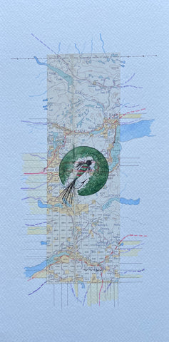 Topographic Map Art - Fishing Fly Pattern