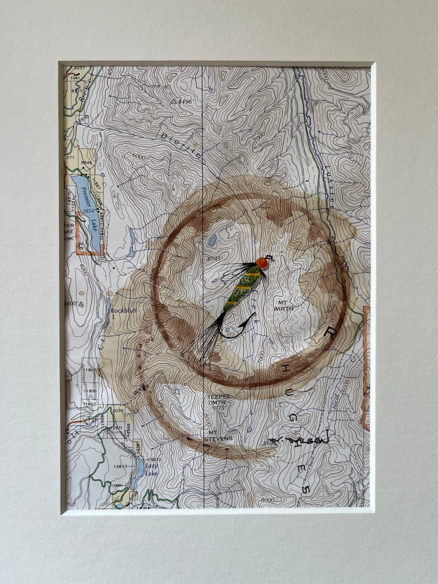 Topographic Map Art - PREMIER LAKE