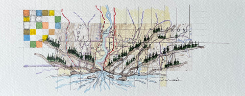 Topographic Map Art - VINSULLA, BC