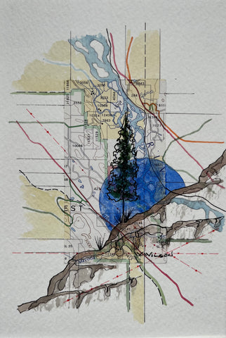 Topographic Map Art - MAYCOOK CREEK, BC