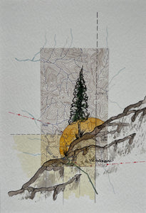 Topographic Map Art - ISLAND LAKE, BC