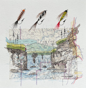 Topographic Map Art - BONAPARTE LAKE, BC
