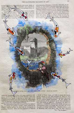 Koi and the Castle 8”w X 12”h